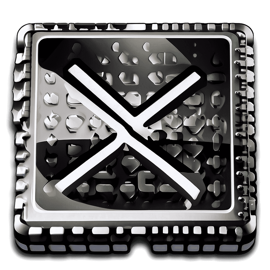 Monochrome X Icon PNG jmj