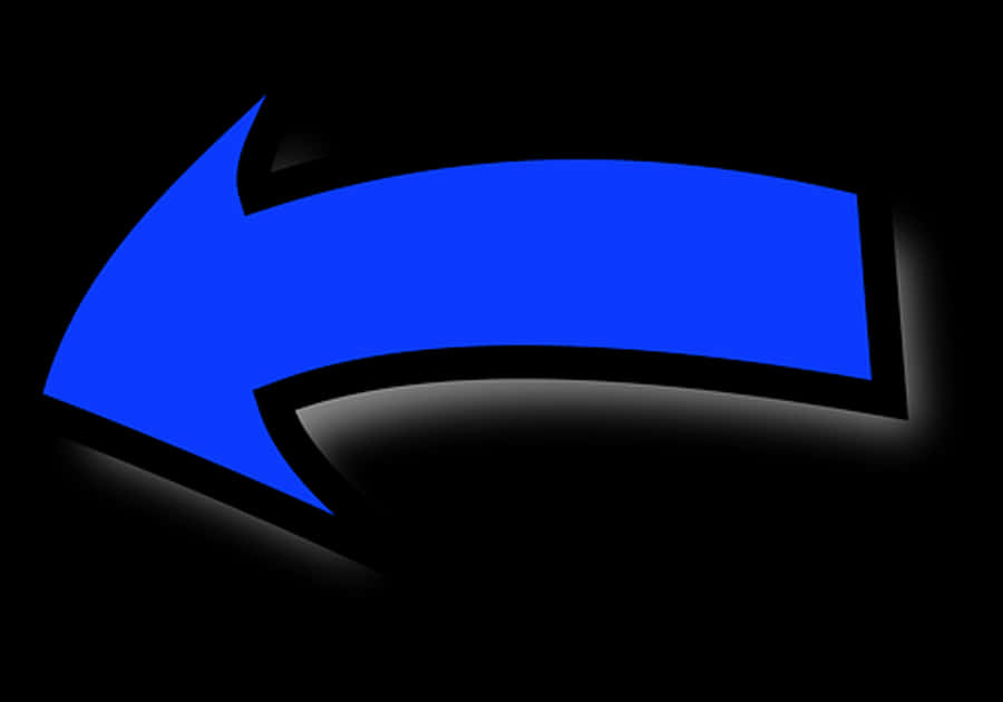 Blue Curved Arrowon Black Background