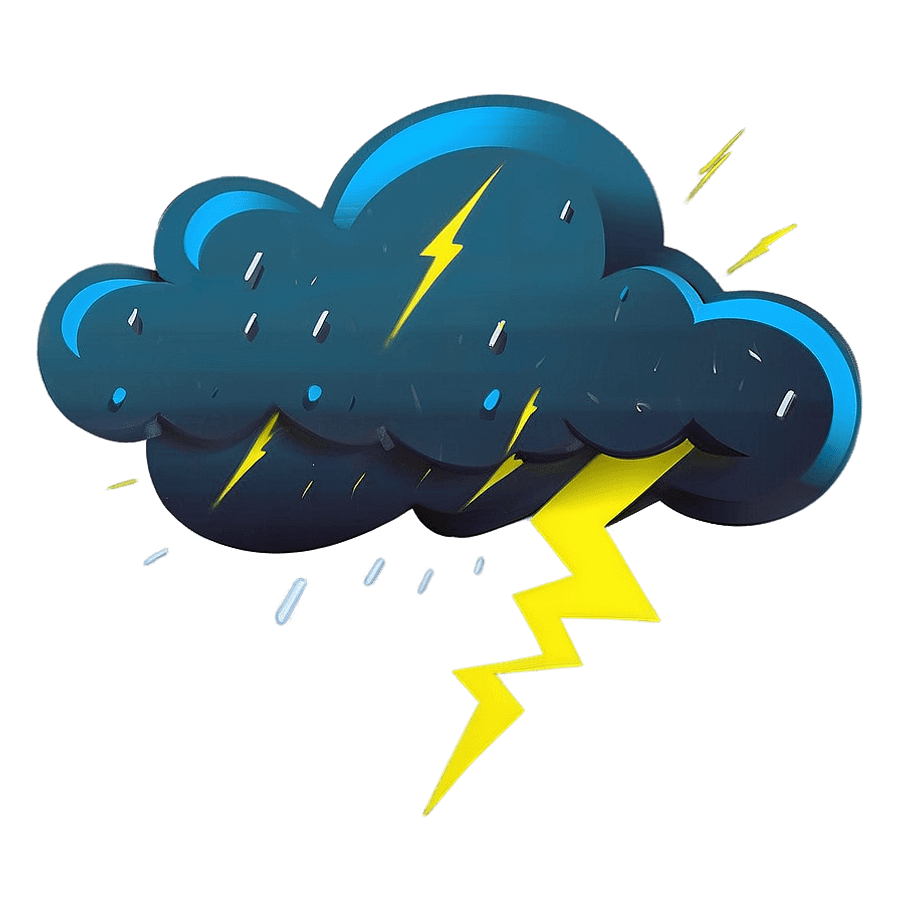 Storm Cloud with Lightning Bolt PNG 05262024