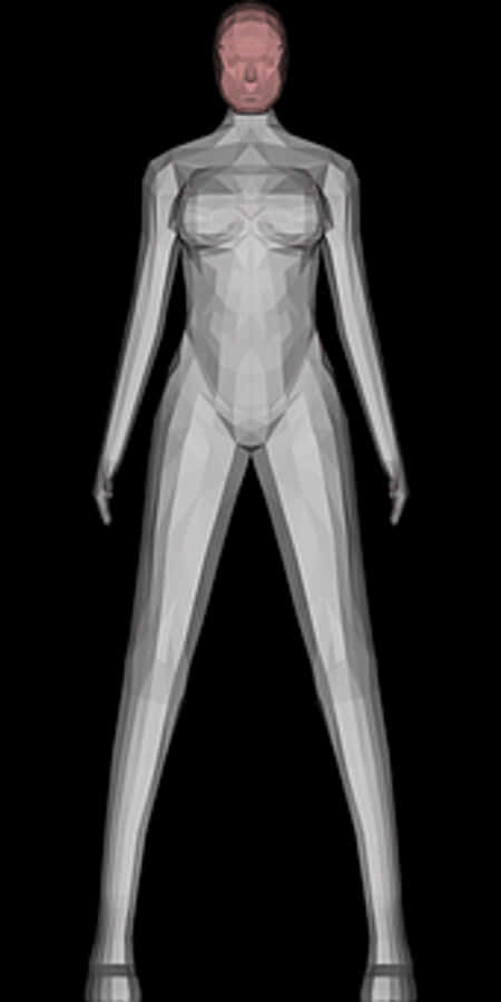 Transparent Humanoid Figure Black Background