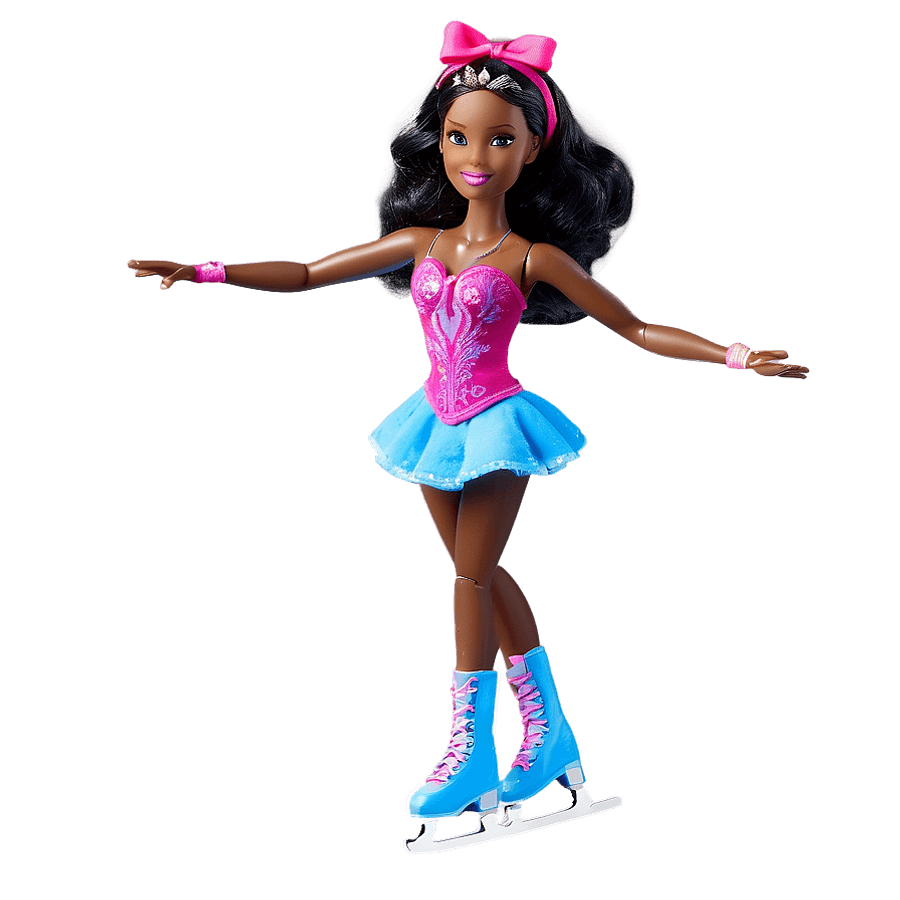Black Barbie Ice Skater PNG 2