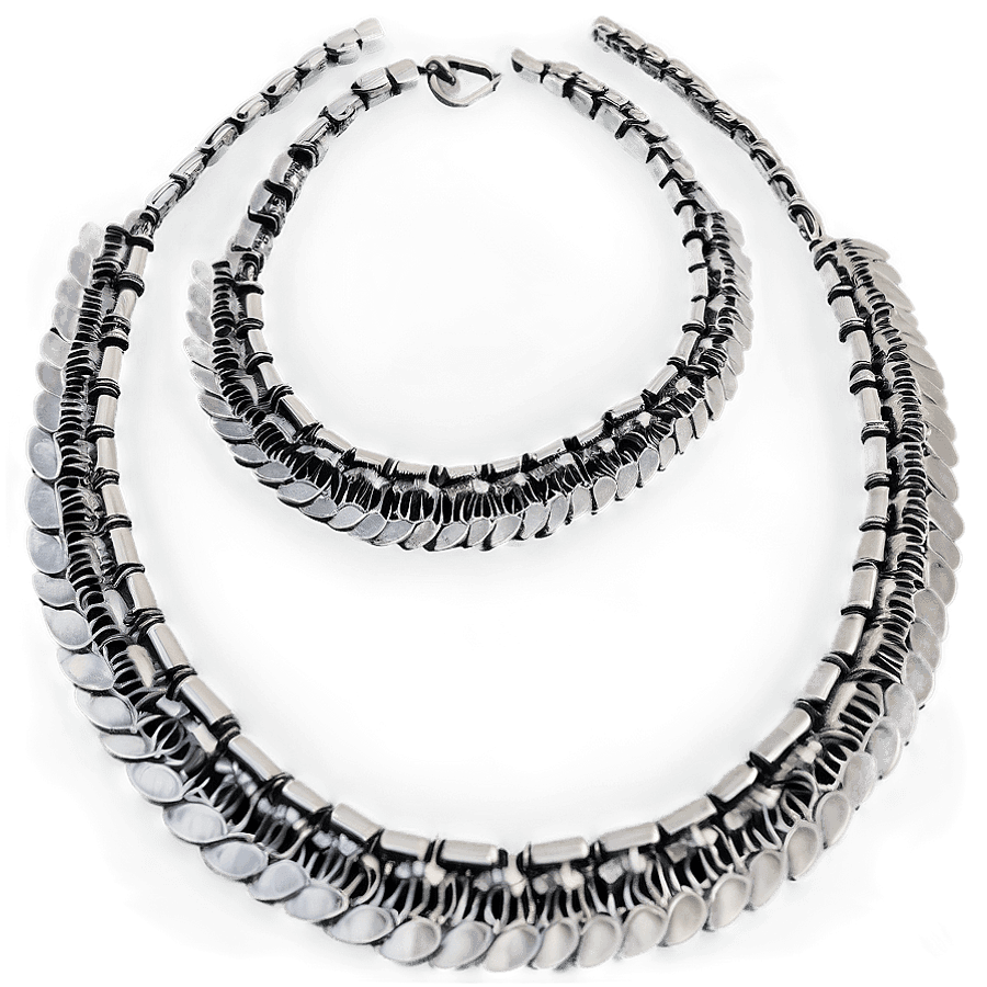 Handcrafted Silver Necklace PNG 06282024