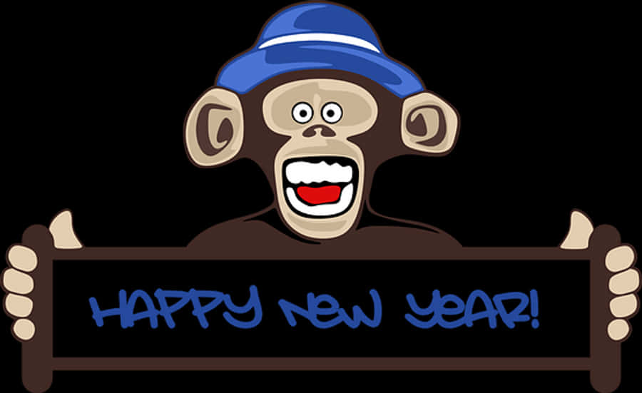 New Year Celebration Monkey Cartoon