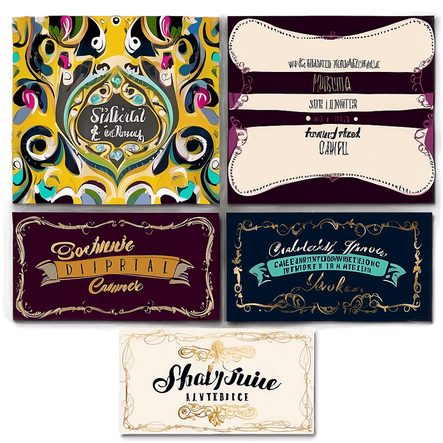 Hand-lettered Calligraphy Cards PNG 1