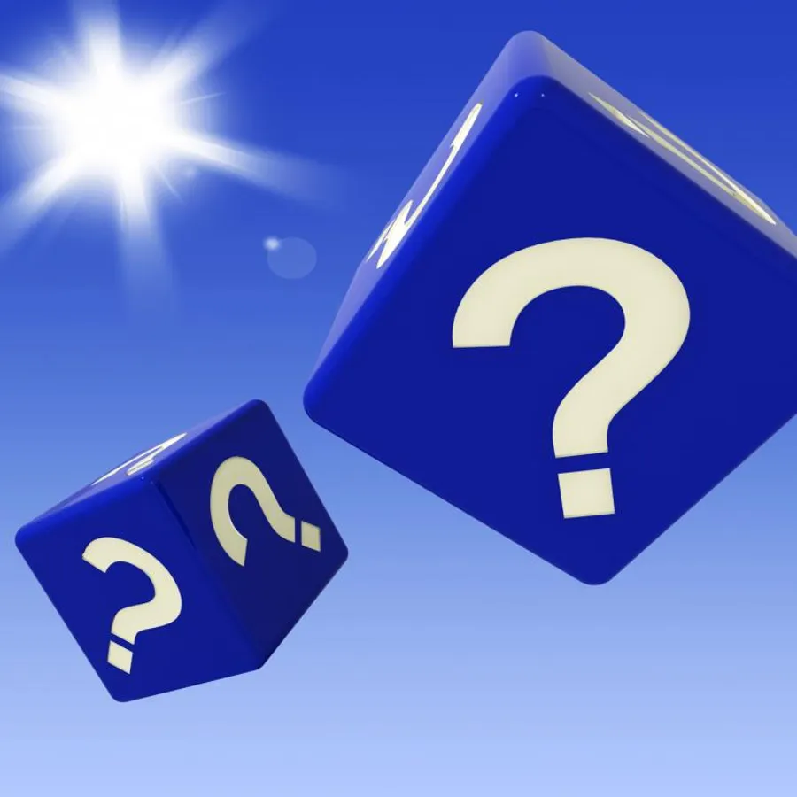 Question Mark Dice Floating Sky