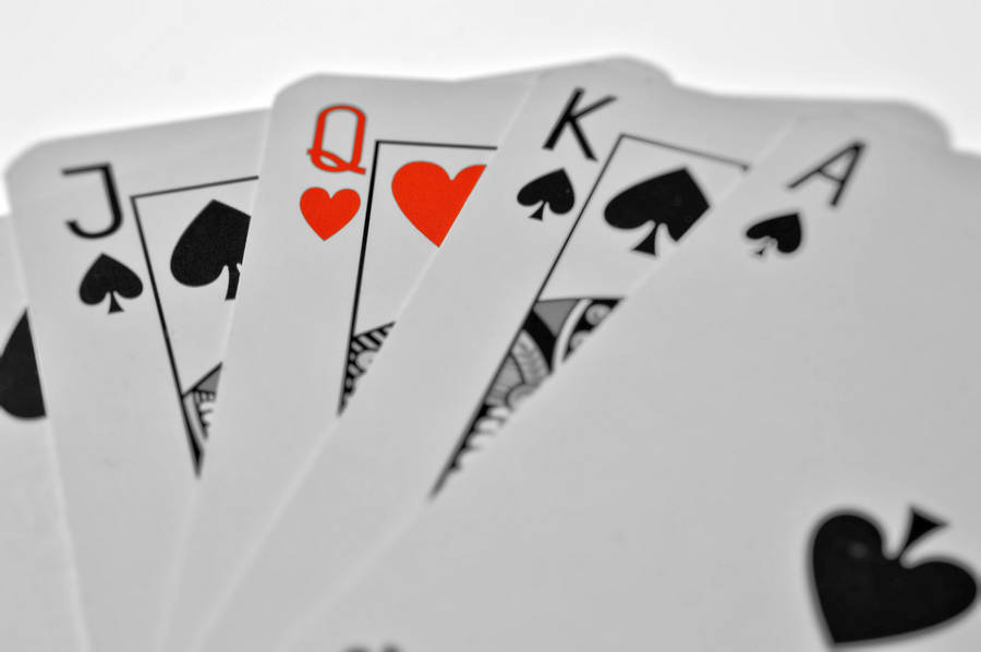 PokerRækkefølge Straight Flush, forskellige dragter.