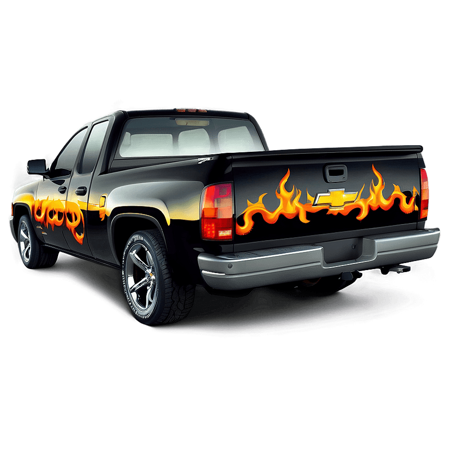 Chevy Truck with Flames PNG xdb46