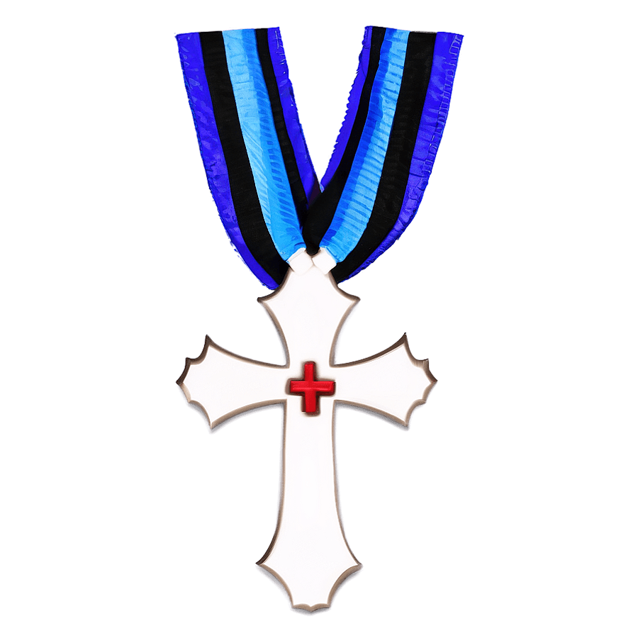 White Cross with Ribbon PNG xik