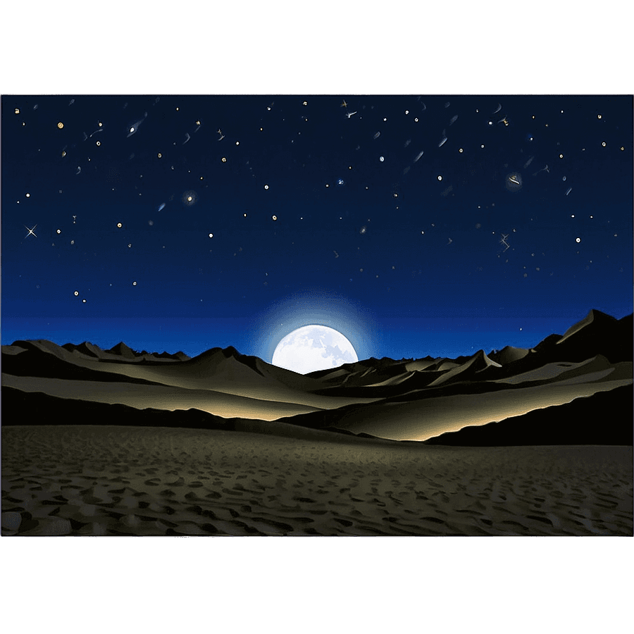 Desert Night Vista PNG 82