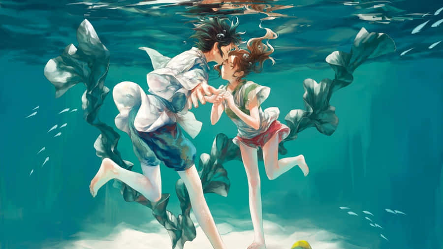 Haku og Chihiro undervandet Sen til Chihiro's Kamikakushi