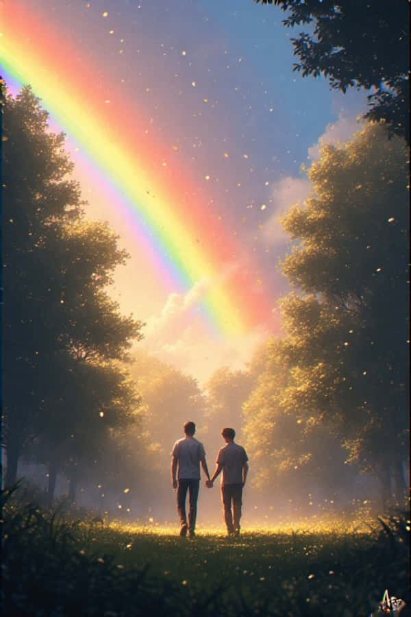 gay couple,LGBTQ,love,pride,rainbow,silhouette,togetherness,support,relationship,soft light,warm,equality,4K,