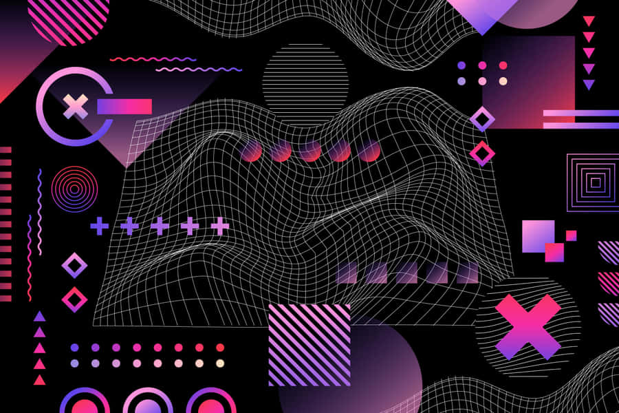 Cyber Y2K Ästhetik Abstrakter Hintergrund