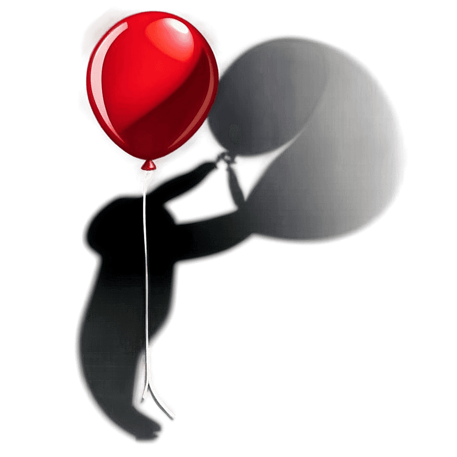 Red Balloon with Shadow PNG pqd