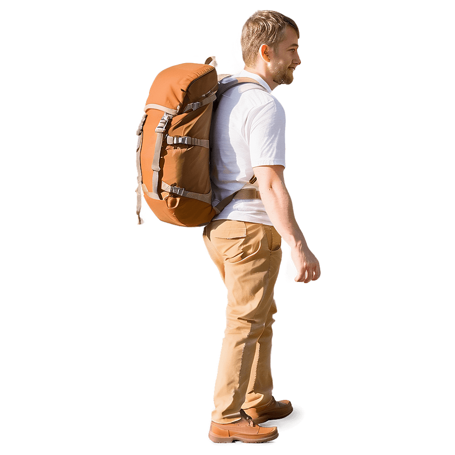 Man Walking with Backpack PNG 99