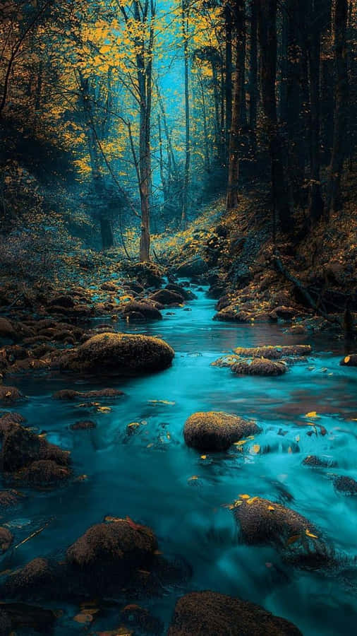 NatürlicheLandschaft mit blauem Flussbild