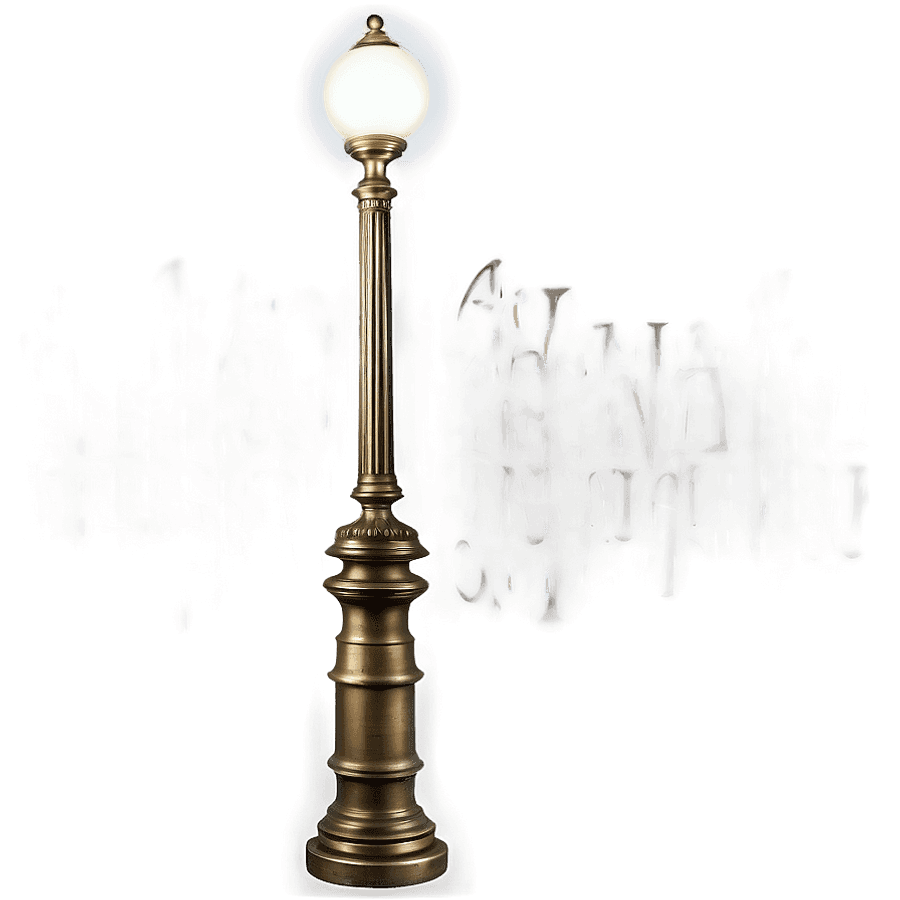 Antique Brass Light Post PNG sua37