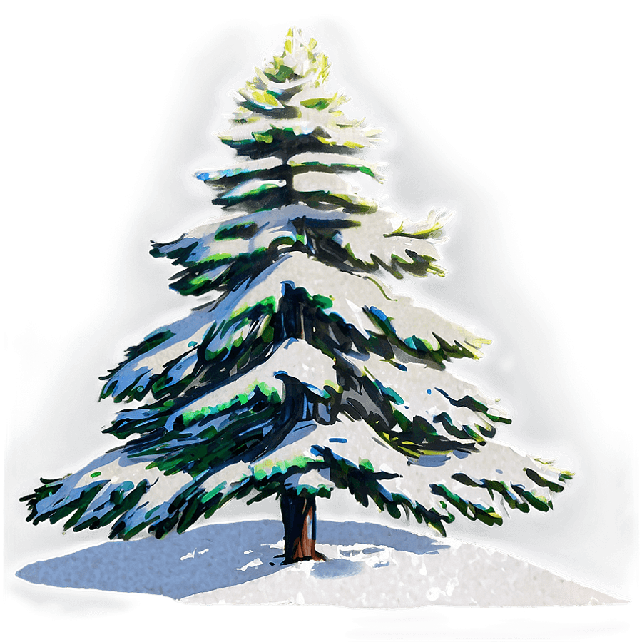 Evergreen Tree Sketch PNG 69