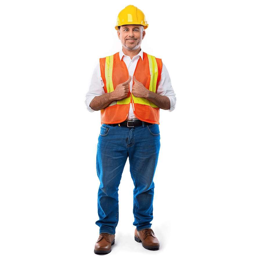 Confident Construction Worker PNG cku14