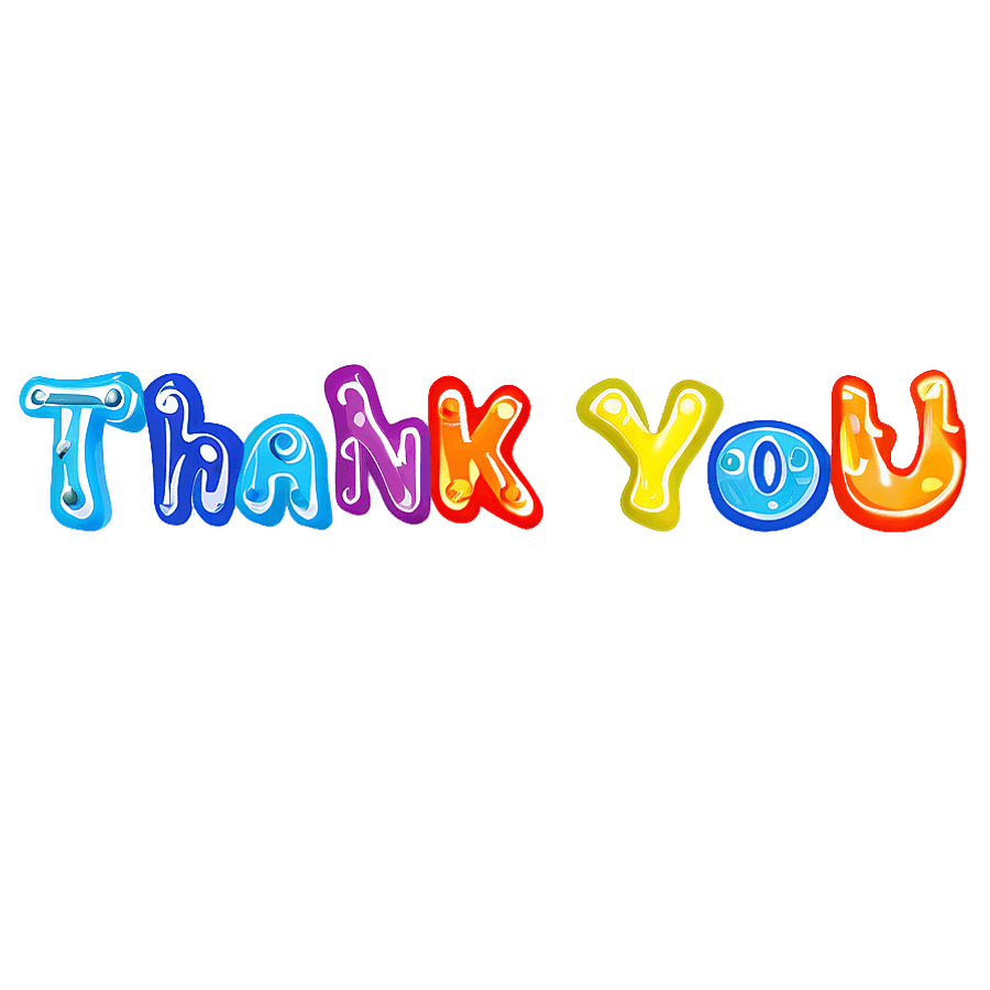 Colorful Thank You Clipart PNG vty