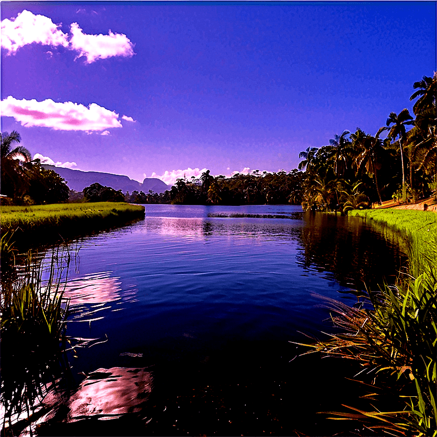 Tranquil Lake Cycling Path PNG 06282024