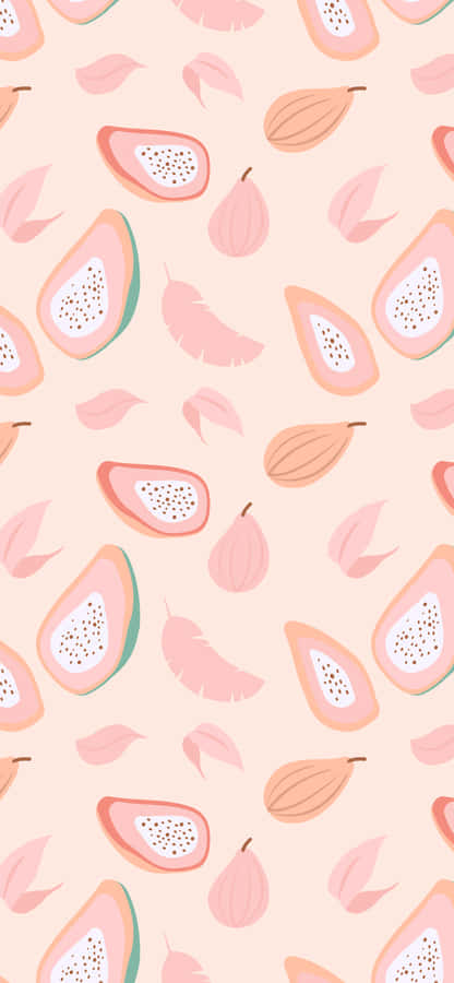 Papaya_ Feige_ Muster_ Wallpaper