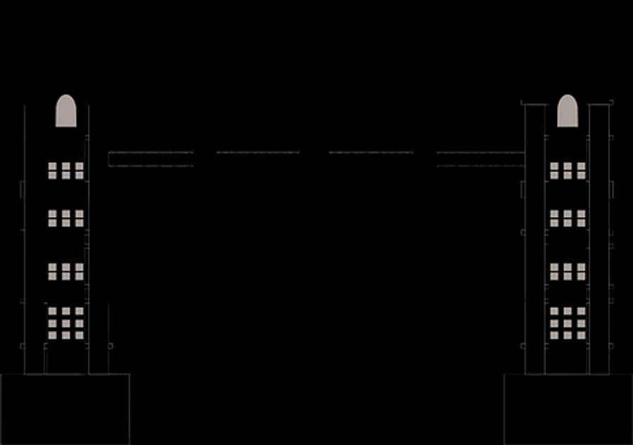 Architectural Elevation Drawing Silhouette