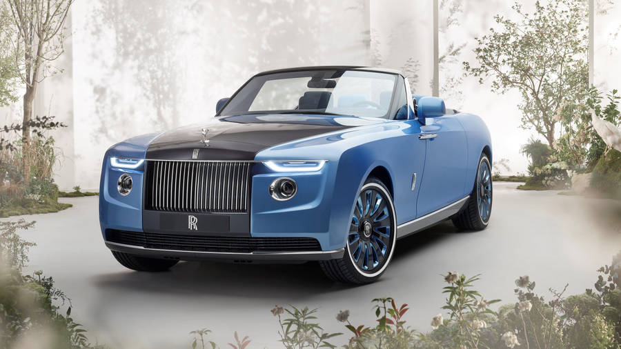 Rolls-Royce 4K Blå og Sorte Dawn Med Buske I Afstanden