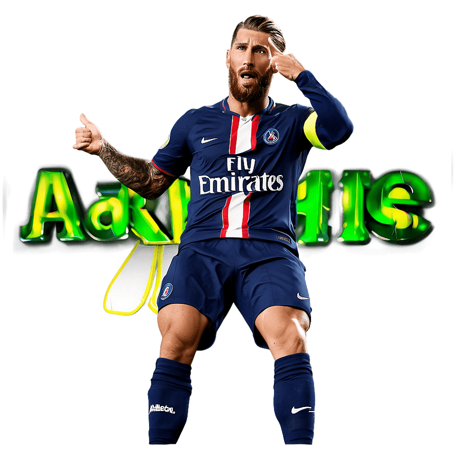 PSG Sergio Ramos Celebration PNG 06112024