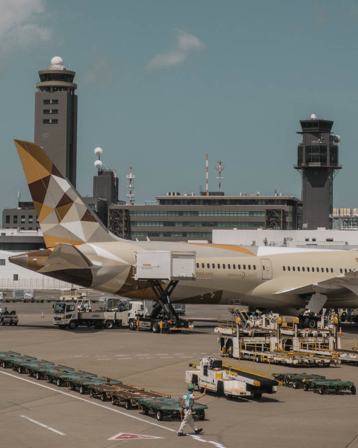 Vliegtuigstaart Op Luchthaven