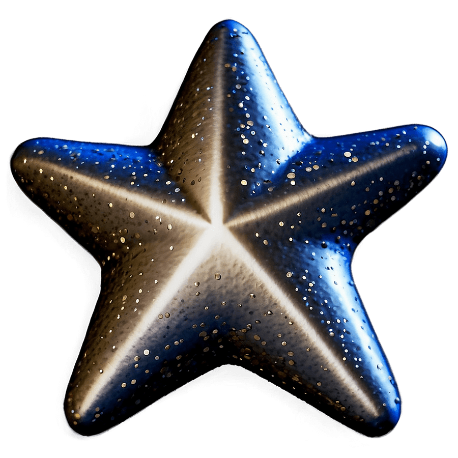 Silver Glitter Star PNG nql30