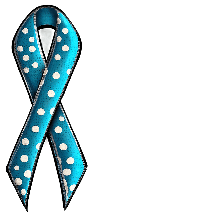 Teal Ribbon with Polka Dots PNG 46