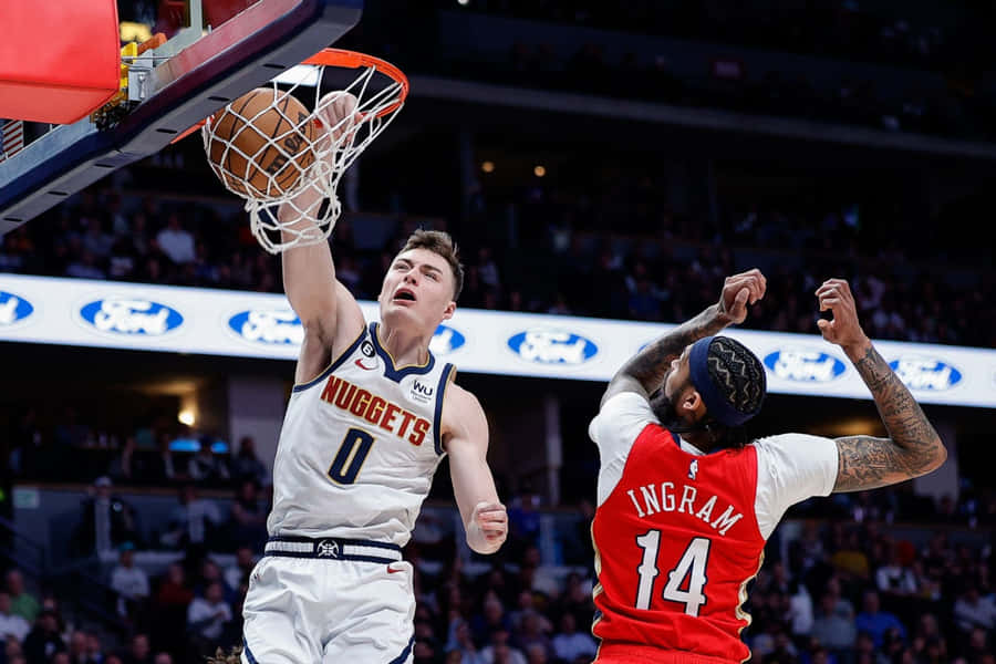 Basketball-Dunk-Aktion Nuggets gegen Pelicans
