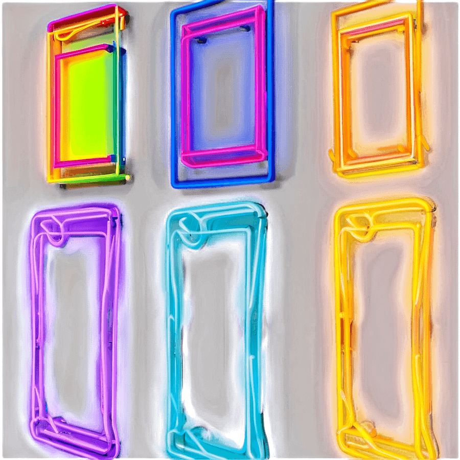 Neon Rectangle Outline PNG swk40