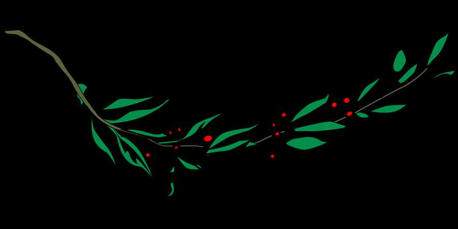 Stylized Bayleaf Branch Graphic