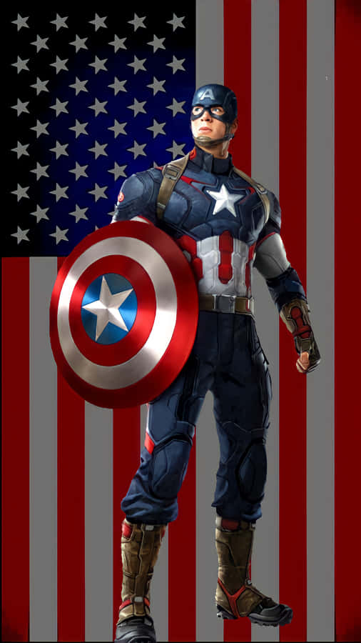 Captain America Amerikanische Flagge Hintergrund