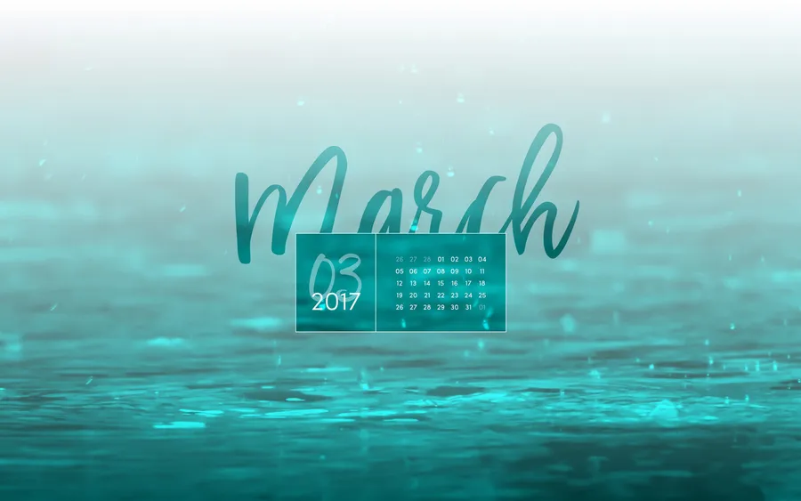 March 2017 calendar wallpaper