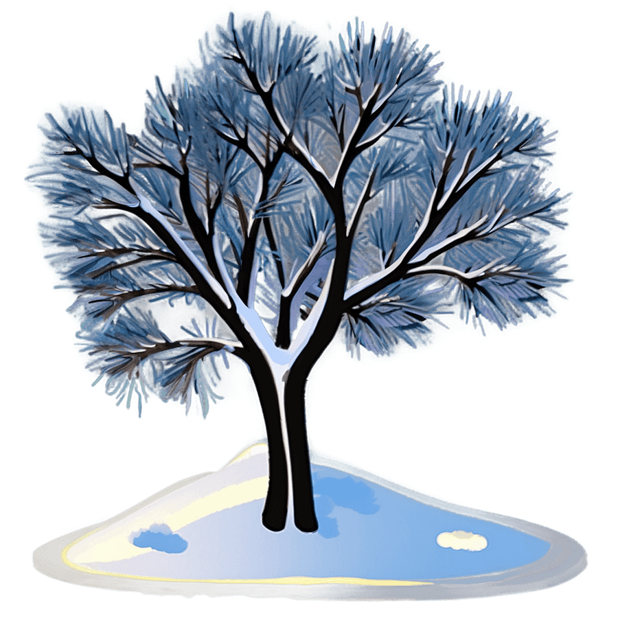 Snowy Tree Twilight PNG xas