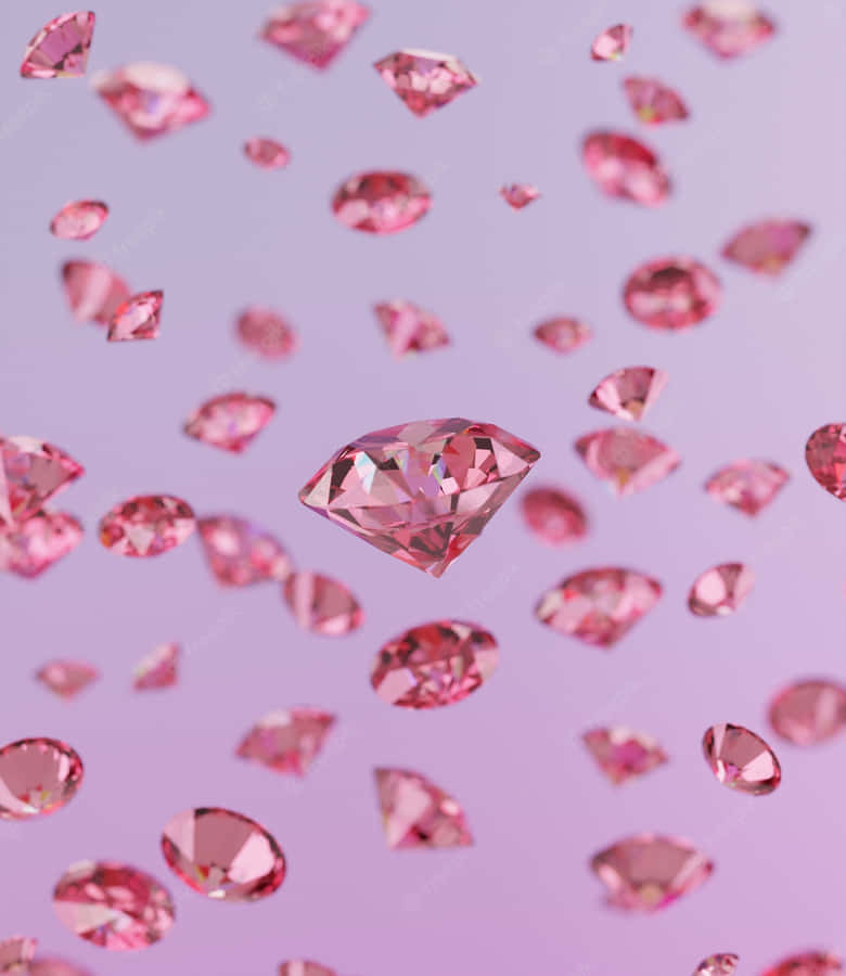 Enstrålende pink diamant der glimter i lyset.