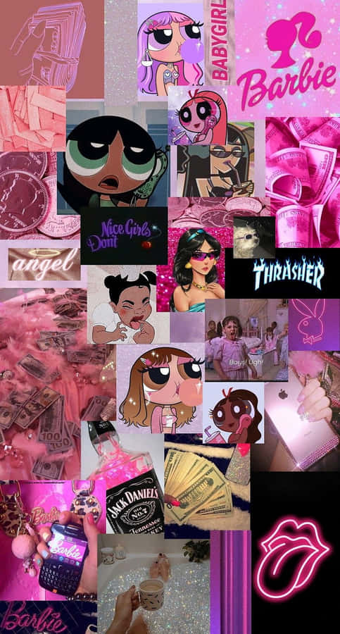 Collage Estetico di Baddie Barbie