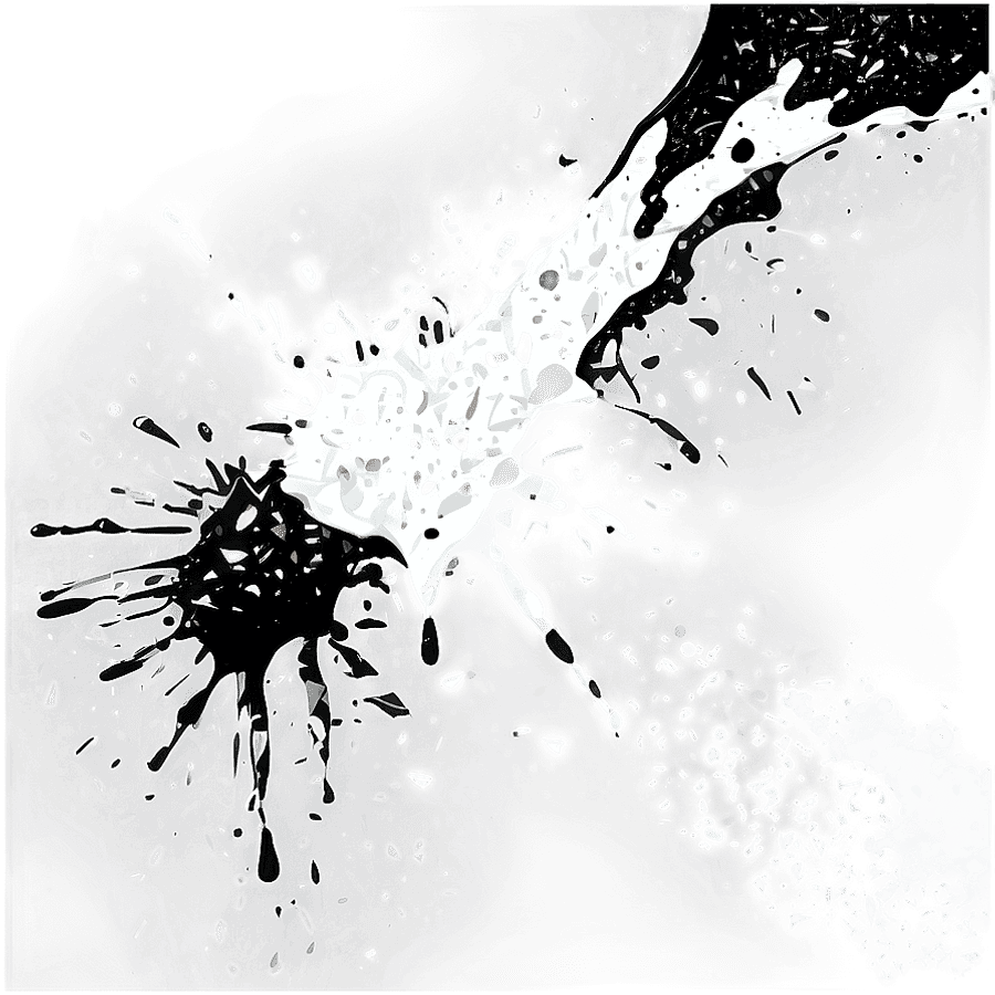 Black and White Splatter Paint PNG obe20