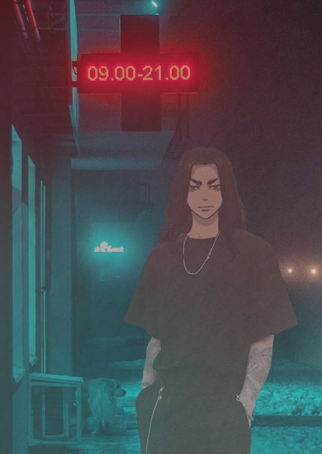 "BajiTokyo Revengers At Night" would be translated to "Baji Tokyo Revengers på natten" in Swedish. Detta handlar om en dator- eller mobilbakgrundsbild som har en bild av Baji från animen/mangan "Tokyo Revengers" och är tagen under nattstid.