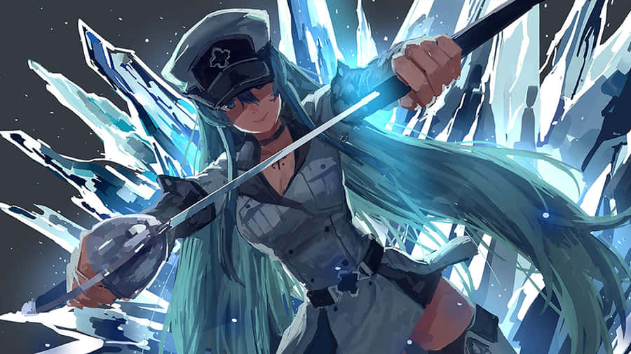 BlauerAnime-Hintergrund Esdeath aus Akame ga Kill!