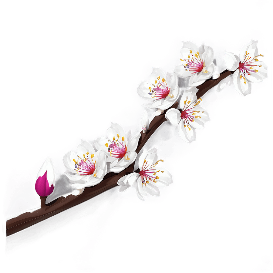 Spring Flowers on Branch PNG etd
