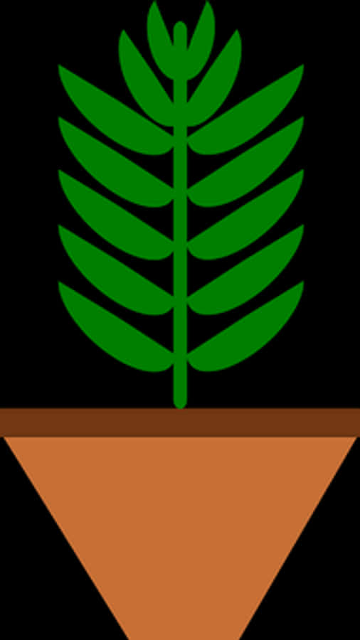 Green Plantin Brown Pot Vector