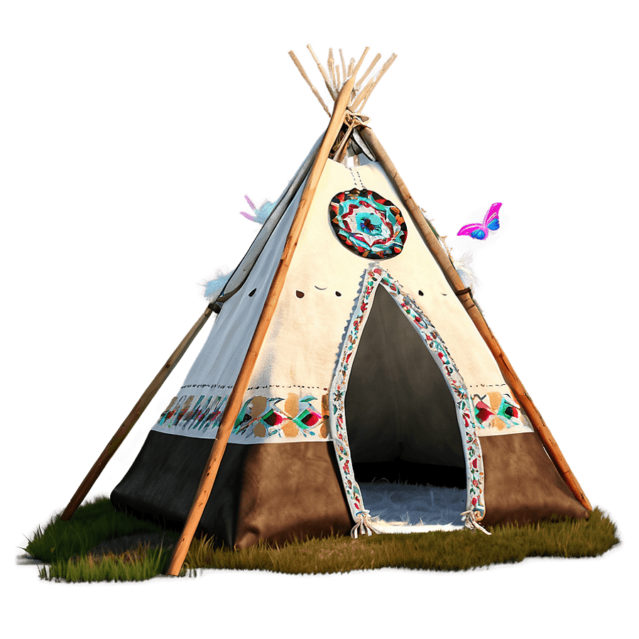 Teepee with Dream Catchers PNG fjl