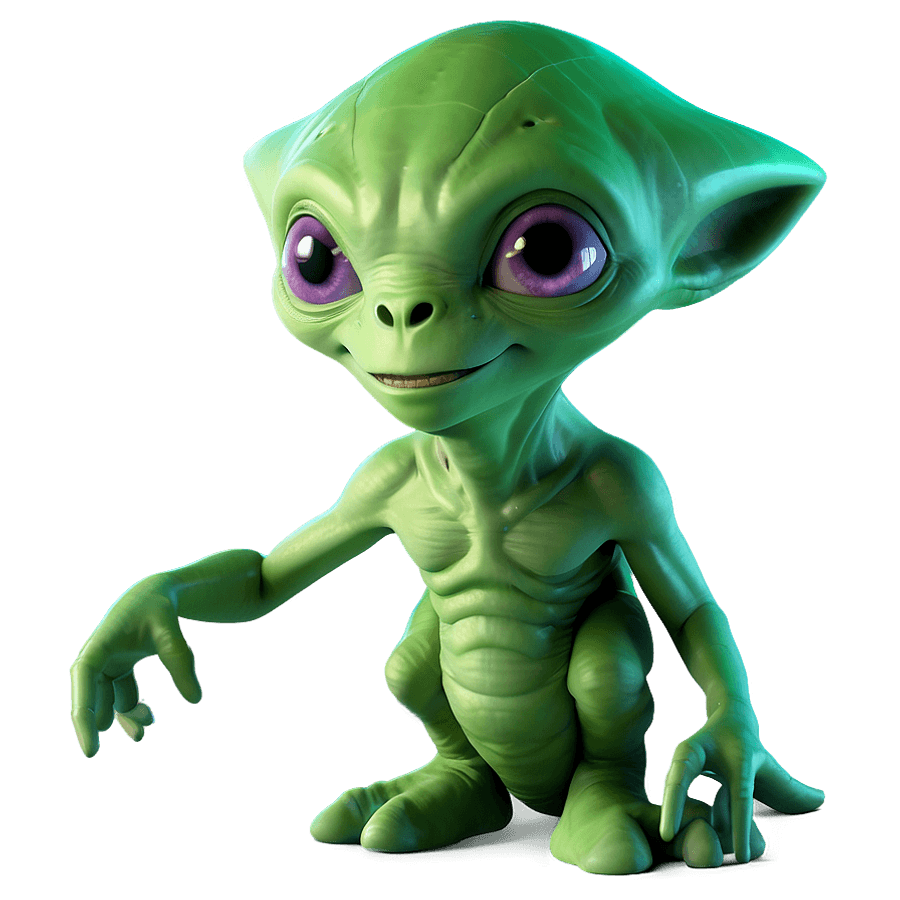 Cartoonish Cute Alien PNG 06292024