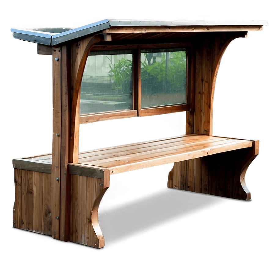 Wooden Bus Stop Bench PNG gak97