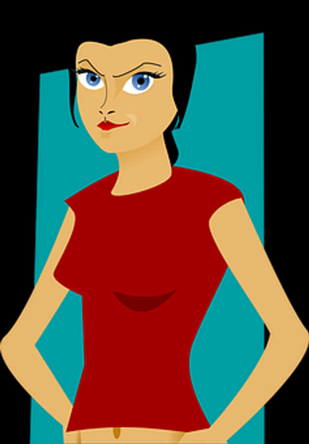 Confident Cartoon Girl Vector