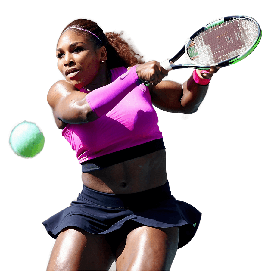 Serena Williams Action Shot PNG uon91