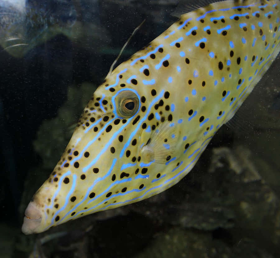 Spotted Filefish Nära Bild
